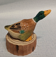 Jouet de canard en bois sculpté à la main, ornement de canard en bois, décoration pour la maison