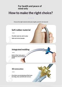 Ensemble de 3 épées en mousse PU de 31,50'' et 39,37'', réalistes, souples, résistantes, légères, flexibles, accessoires de cosplay pour enfants, épées en jouet en vrac - Product Image 5