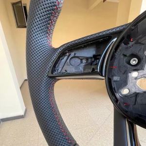 Volant sport en cuir noir personnalisé pour <span class=keywords><strong>Audi</strong></span> <span class=keywords><strong>S6</strong></span> S7 A3 8V A4 B8 B9 A5 A6 C7 C8 A7 Q3 Q5 Q7 S3 S8 R8 Accessoires de voiture - Product Image 5