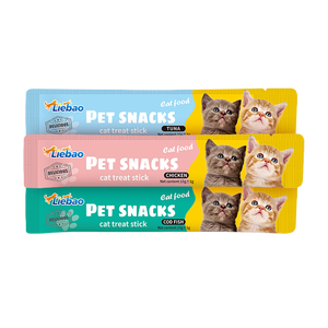 Venda quente de Alta Qualidade Libao 15g Delicioso Cremoso <span class=keywords><strong>Cat</strong></span> Snack Sticks Pet Training Recompensa Gato Tiras Snacks Treats Pet Comida Molhada - Product Image 4