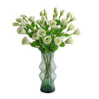 Bunga Eustoma Buatan 3 Kepala, Sentuhan Realistis untuk Buket Pernikahan, Dekorasi Pengantin, Rangkaian Vas, dan Centerpiece Acara