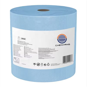 Lingettes jetables non tissées Spunlace bleues en rouleau jumbo pour usage industriel, remplacement pour <span class=keywords><strong>Wypall</strong></span>, pour machines de nettoyage industrielles - Product Image 1