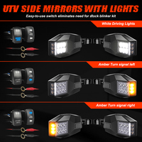 Accesorios para UTV ATV Maverick, Espejos Retrovisores Laterales para UTV con Luces de Giro, Retrovisores Laterales para UTV Polaris SXS Can-am X3