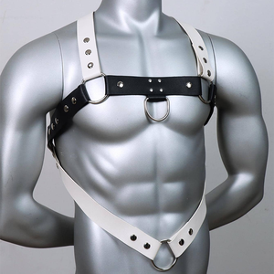 フェティッシュ レイブ コスチューム エロティック 大人のおもちゃ BDSM 拘束具 調節可能 セクシャル ボディハーネス 男性用 レザー チェストベルトストラップ - Product Image 4