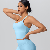 Soutien-gorge de sport léger personnalisable pour femme, effet seconde peau, sans armatures, rembourré, pour le yoga, le fitness et la gym