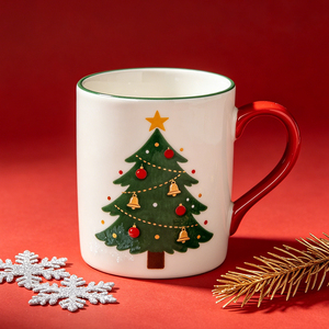Taza de Café de Cerámica Navideña, Linda Taza de Porcelana Apta para Microondas con Diseño Navideño - Product Image 2