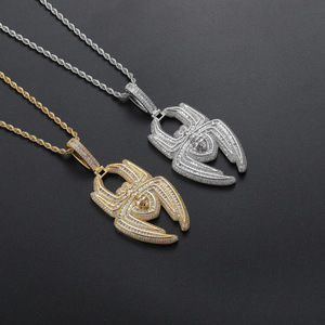 จี้รูปแมงมุม, เครื่องประดับฮิปฮอป, จี้ทองแดงฝังเพทายสำหรับคู่รัก ของขวัญคริสต์มาส, จี้รูปแมงมุมเท้าใหญ่พร้อมสร้อย - Product Image 1