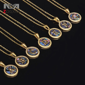 Zogxin Stainless Steel <b>Abalone</b> <b>Shell</b> Letter Pendant Necklace 18K Gold Plated Women's Jewelry European Style Fashion Pendants - Product Image 1