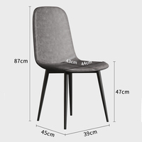 Chaise en cuir de dîner de conception minimaliste italienne d'usine de Hebei noir gris blanc marron pour le café d'hôtel de restaurant