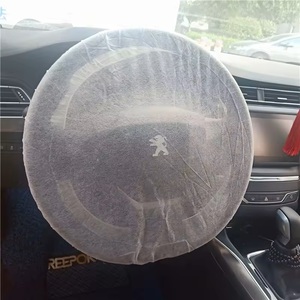 Cubierta de <span class=keywords><strong>volante</strong></span> de coche no tejida <span class=keywords><strong>desechable</strong></span> universal con logotipo personalizado, protectores de <span class=keywords><strong>volante</strong></span> para servicio automotriz - Product Image 6