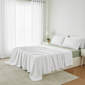 American Top Sale <strong>King</strong> Size <strong>Super</strong> Soft Luxury Solid Embroidery 8PCS Bed <strong>Sheets</strong> with Sheer Curtains <strong>Extra</strong> 4Pillowcases for Hotel - Product Image 5