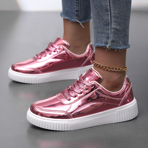 Nouvelles baskets plates tendance pour femmes, style skateboard, or et argent, pour athlètes, course à pied, fitness, pour femmes et jeunes filles - Product Image 6