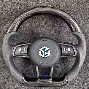 Volant en fibre de carbone compatible avec Volkswagen Polo gti Scirocco GTS GTE GLI R-Line <span class=keywords><strong>Golf</strong></span> 6 Mk4 Mk5 Mk7 <span class=keywords><strong>GTD</strong></span> CC Polo Jetta Passat - Product Image 1