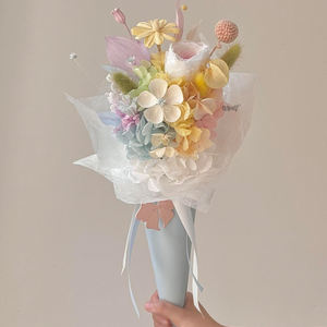 Bouquet de crème glacée spécialisé, <span class=keywords><strong>hortensia</strong></span> de velours préservé en permanence, cadeau d'anniversaire, adapté à une utilisation intérieure/extérieure - Product Image 5