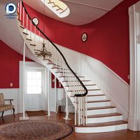 Escalier Courbé de Luxe Personnalisé pour Villa Résidentielle, Escalier Courbé en Métal pour Projet de Décoration de Maison Haut de Gamme