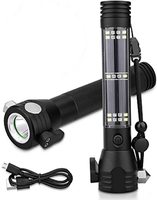 Outil d'évacuation d'urgence multifonctionnel Brise-vitre Coupe-ceinture de sécurité en aluminium Lampe de poche LED rechargeable pour voiture