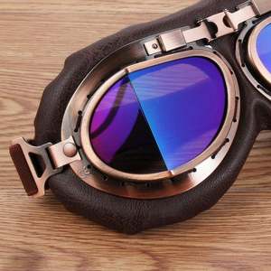 Gafas de Sol de Motocicleta con Logotipo Personalizado, de Cuero Vintage, Protectoras, Resistentes al Viento, para Hombre y Mujer - Product Image 2