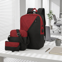 Sac à dos léger et imperméable en polyester Oxford pour homme, grande capacité, avec compartiment pour ordinateur, sacoche d'épaule et mallette 3-en-1 (OEM/ODM)