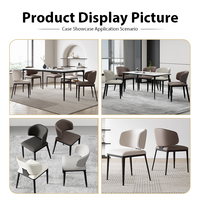 Meubles de restaurant modernes en similicuir J2S sur mesure avec chaise à structure en bois massif et ensemble de table ronde pour projets hôteliers