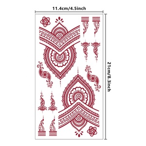 Papier transfert pour tatouages Hn 500 motifs sexy érotiques en <span class=keywords><strong>dentelle</strong></span> bordeaux pour <span class=keywords><strong>bras</strong></span> et doigts - Product Image 1