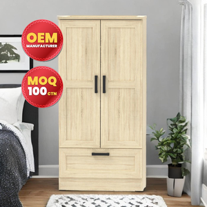 Armoire moderne élégante à 2 portes en bois aggloméré Meubles de chambre à coucher contemporains de couleur personnalisée pour hôtels Fabricant de Malaisie - Product Image 1