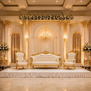 Traditional Indian Fiber Mandap <b>Wedding</b> Stage Setup with Elegant Reception Decoration for <b>Wedding</b> Ceremony Backdrop <b>Ornamental</b> - Product Image 1