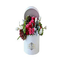 Boîtes rigides magnétiques personnalisées avec logo pour crèmes, boîtes à cils avec couvercle et base avec fenêtre pour produits de soin dorés, boîte cylindrique en papier pour fleurs