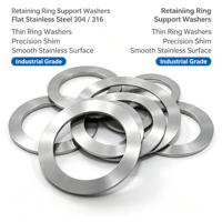 SS304 SS316 Stainless Steel Zinc Plated Retaining Ring Support Washers Flat Thin Precision Shim Rings Industrial Fasteners