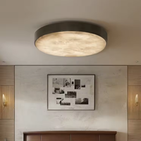 Plafonnier en laiton pour chambre et salon, design minimaliste, marbre, albâtre, laiton, montage en saillie, Zeal Lighting