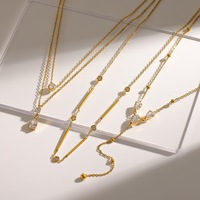 Elegante Filigrane Wasserdichte Edelstahl Tropfen Zirkonia Anhänger Halsketten Damen Mode Halskette