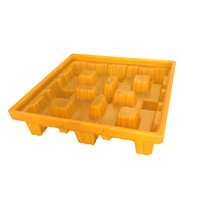 Palette anti-déversement robuste en plastique pour 4 ou 2 fûts, palette anti-déversement d'huile en HDPE