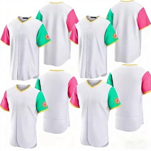 เสื้อเบสบอลสีสันแบบกำหนดเอง ปักชื่อและหมายเลขทีม แขนสั้น สำหรับผู้ใหญ่ - Product Image 1