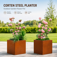 Jardinière d'extérieur rectangulaire en acier Corten, pots de fleurs décoratifs pour plantes, pour patio, terrasse, jardin, véranda, effet rouillé