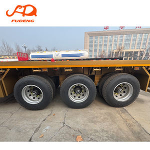 Remorque plateau robuste à trois essieux, remorques de camion plateau 3 essieux avec plaque antidérapante pour le <span class=keywords><strong>transport</strong></span> de conteneurs sur châssis de port en Afrique - Product Image 4