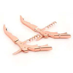 Chất Lượng Cao Rượu Vang Đồng Corkscrew Rose Gold Wine Opener