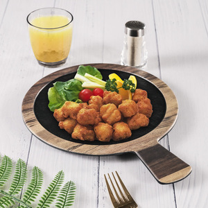 <b>Black</b> Melamine Flat <b>Plate</b> Rectangle Restaurant Steak Pizza Serving Tray Commercial Use - Product Image 4