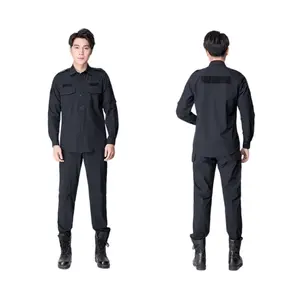 Fabriek Directe Levering Goedkope Prijs Zwarte Ontwerpen Lange Mouwen Bewaker Uniform Pak Polo En Broek