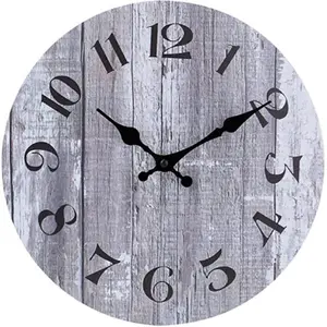 Relógio de parede redondo decorativo para decoração de casa, relógio leve de madeira para decoração de sala de estar, 10 polegadas barato