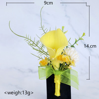 Corsage réaliste en plastique fait main, fleur de Calla pour mariage, boutonnière de marié, fleur de poignet pour mariée et demoiselle d'honneur, vente en gros