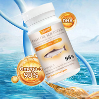 Cápsulas de Gel Suave de Aceite de Pescado Silvestre Premium con Ácidos Grasos Esenciales DHA, Omega-3, Marca Privada OEM ODM, Sin Sabores Artificiales para Adultos