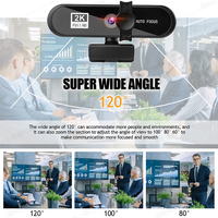 Webcam Full HD 2K untuk Komputer PC, Webcam dengan Fokus Otomatis, Kamera Laptop untuk Youtube, Skype, Siaran Langsung, Video, dan Kerja