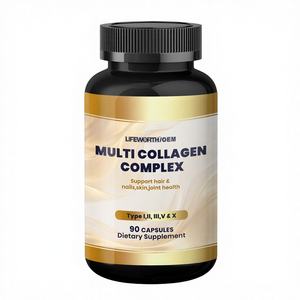 Lifeworth Erwachsenen-Kollagen für Frauen Männer Typ I II III V X Multi-Kollagen-Komplex Kapseln Hautaufhellung Haar & Gelenke - Product Image 1