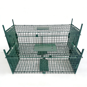 Piège à animaux pliable, solide, écologique, non toxique, avec 2 portes - Piège en fil métallique pliable à double entrée pour chat et petits animaux - Product Image 3