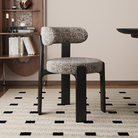 Chaise de salle à manger en bois massif, design moderne et minimaliste, forme citrouille sur mesure pour villa de luxe
