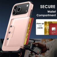Casing Dompet Kartu Dua-dalam-Satu dengan Tepi Lunak dan Bagian Belakang Keras Akrilik Desain Minimalis untuk Iphone 18 Pro Max