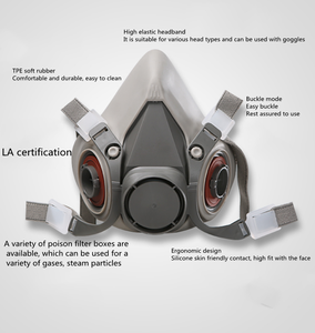 Pasokan pabrik masker gas masker setengah masker 6200 silikon anti-partikel tahan debu masker masker masker Anti gaz - Product Image 2