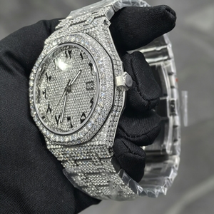 Montre VVS Moissanite pour homme, entièrement sertie de diamants, mouvement automatique, montre de luxe Hip Hop - Product Image 3