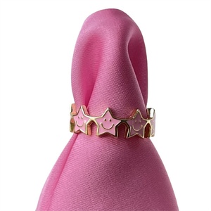 Productos en Oferta, Joyería Chapada en Oro, Anillo de Estrella Rosa de Latón de Lujo Vintage - Product Image 1