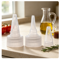 Bouchon à vis conique transparent en plastique 20/24/28/410 avec couvercle de buse détachable pour emballage de bouteilles d'huile de cuisson et de condiments