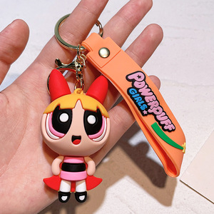 Portachiavi in gomma PP delle <span class=keywords><strong>Powerpuff</strong></span> Girls, con motivo animale carino, delicato regalo di compleanno, ciondolo decorativo per borsa - Product Image 3